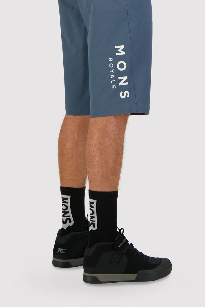 MONS ROYALE Unisex Atlas Crew Sock Vert Ridge Black