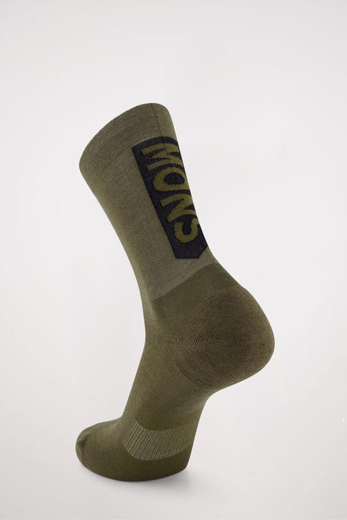 MONS ROYALE Unisex Atlas Crew Sock Dark Olive