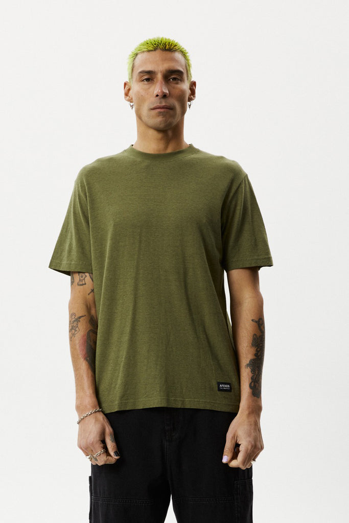AFENDS Classic Hemp Retro T Shirt Military