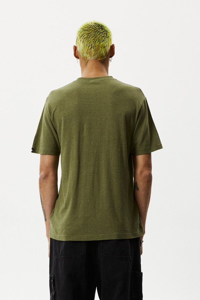 AFENDS Classic Hemp Retro T Shirt Military