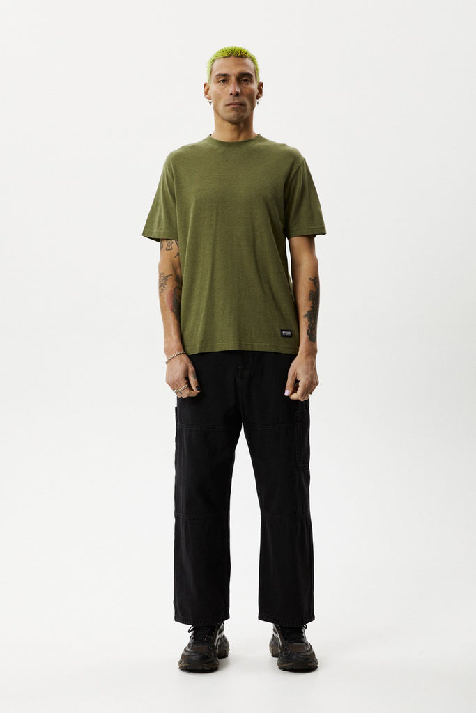 AFENDS Classic Hemp Retro T Shirt Military