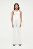 Neuw Eva Wide Jean Chalk front view showing mid-rise waist and wide-leg silhouette