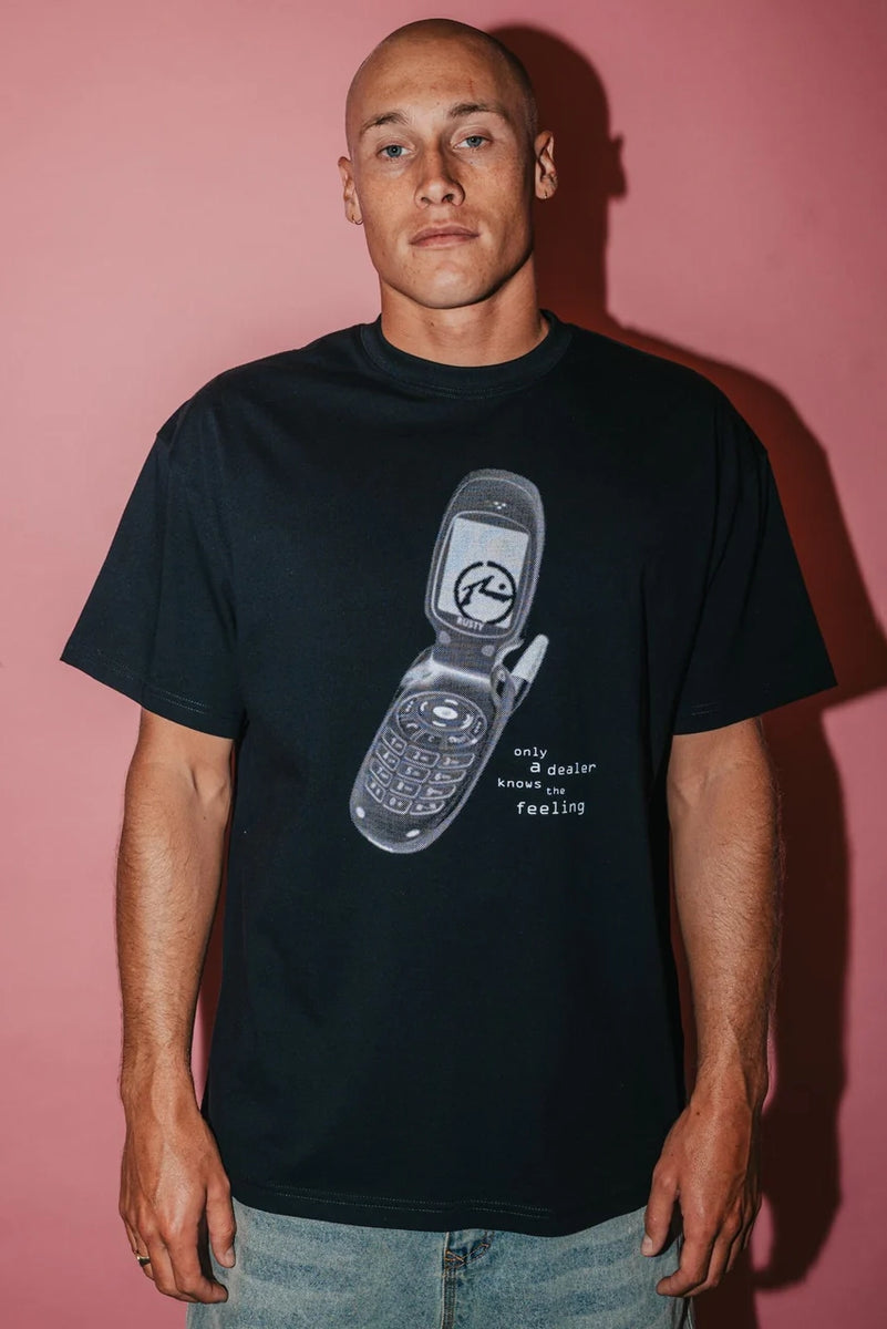 RUSTY Phone A Friend Tee Black – Corner Store Wanaka