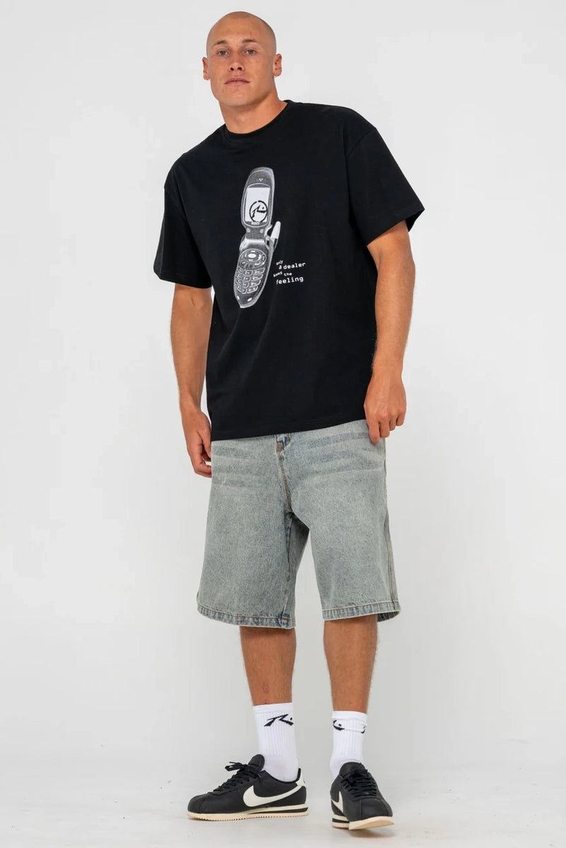 Rusty Phone Tee RUSTY Phone A Friend Tee Black – Corner Store Wanaka