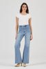 Rolla’s Sailor Long Jean Cleo Surrender long wide leg jeans styled on model