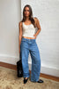 Rolla’s Arc Barrel Jean Soho Vintage styled on model showing relaxed sculptural fit