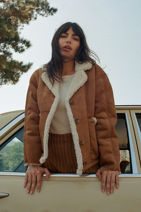 BRIXTON Reserve W Shearling Jacket Caramel