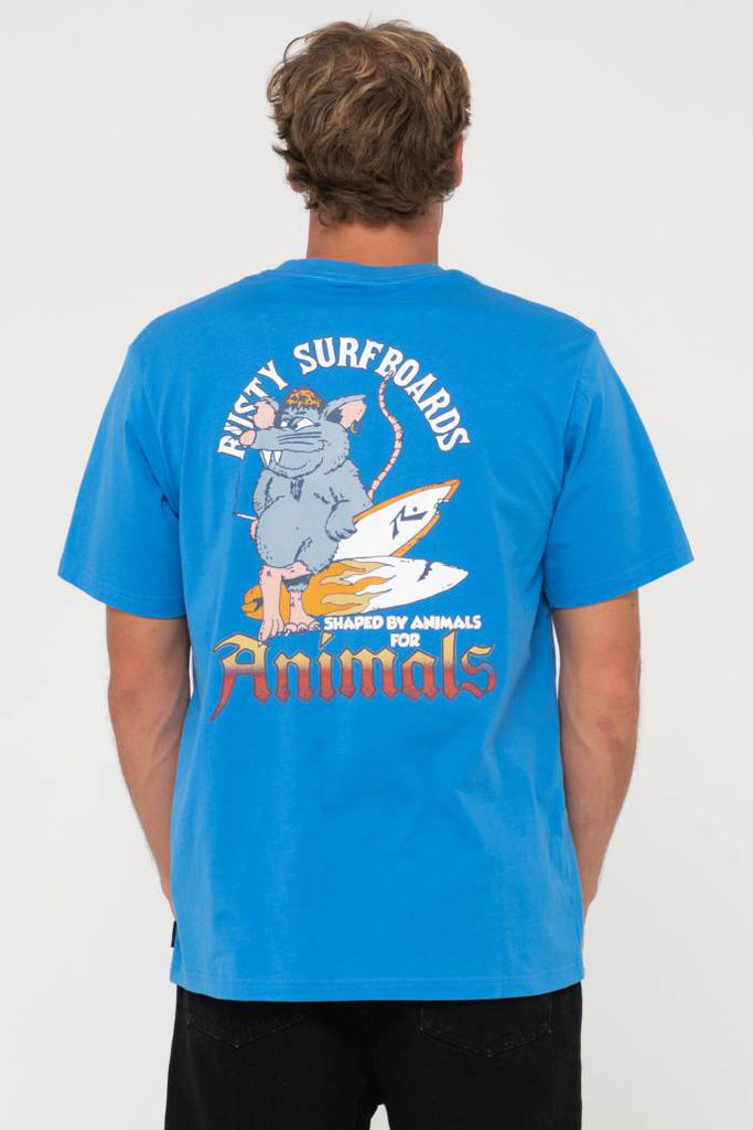 RUSTY Animal Tee Vallarta Blue