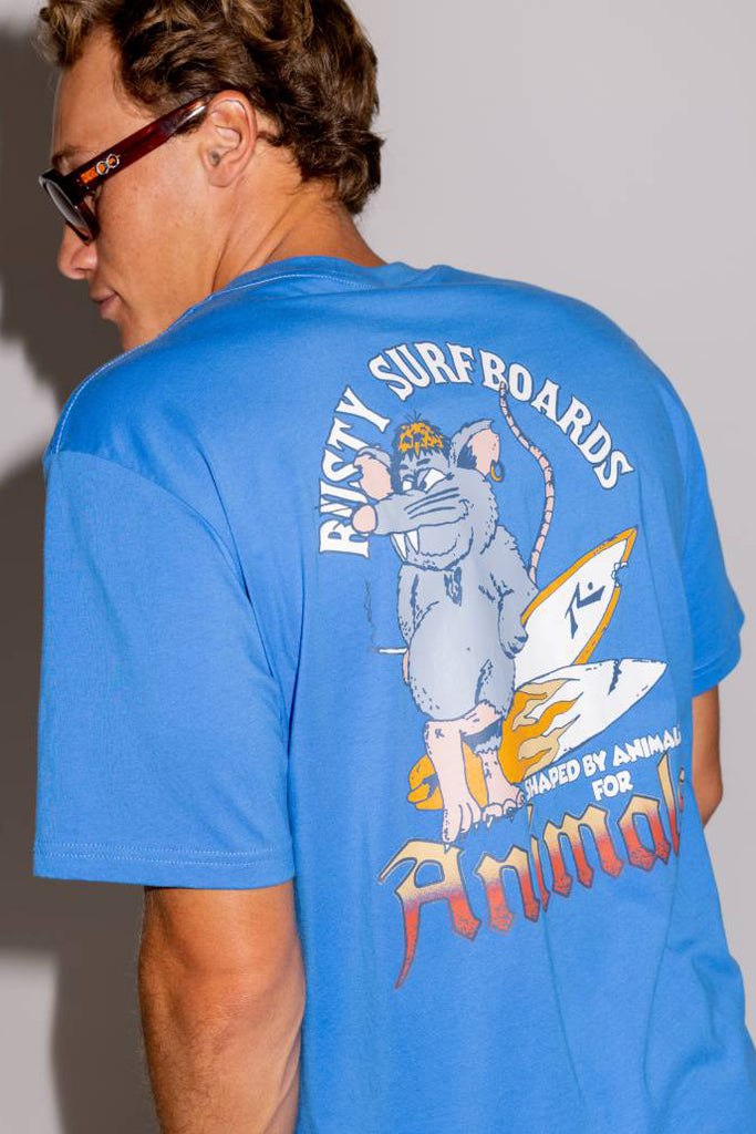 RUSTY Animal Tee Vallarta Blue
