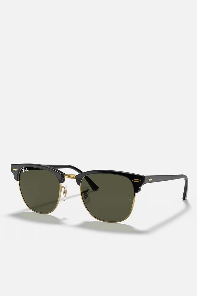 RAY-BAN 3016 W0365 55 Clubmaster Black On Arista G15 Green