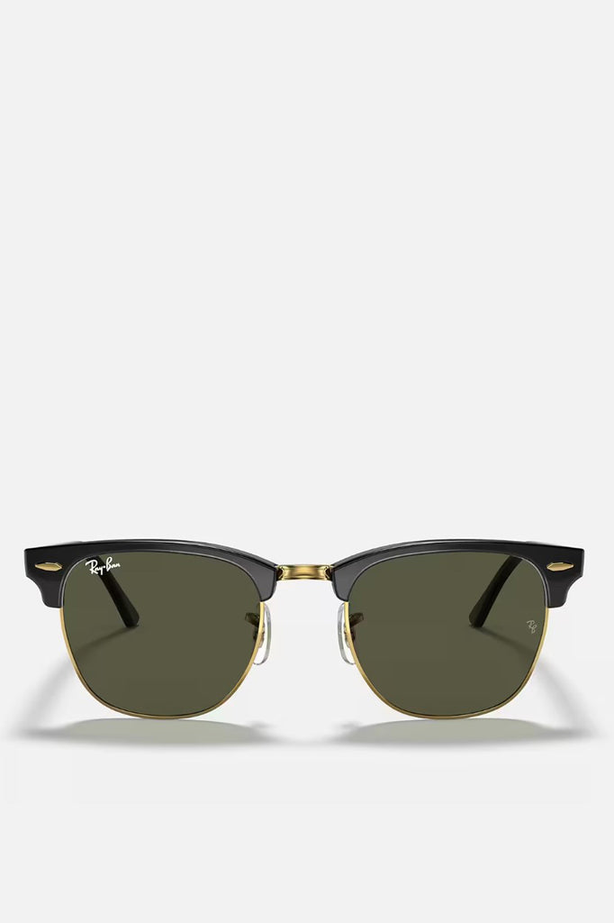RAY-BAN 3016 W0365 55 Clubmaster Black On Arista G15 Green