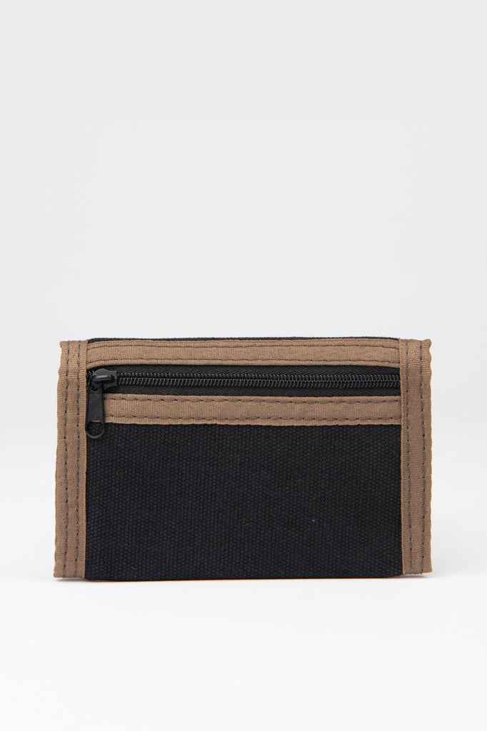 RUSTY Comp Wash Tri Fold Wallet Vintage Khaki Black