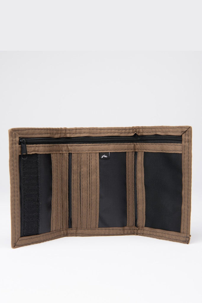 RUSTY Comp Wash Tri Fold Wallet Vintage Khaki Black