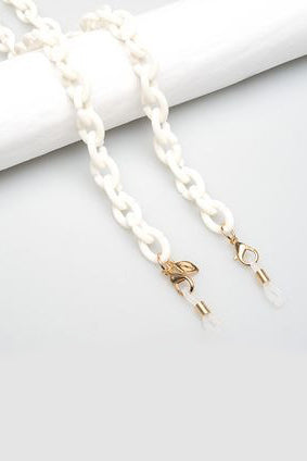 EYE ACCESSORIES Oversized Oval Link Necklace White