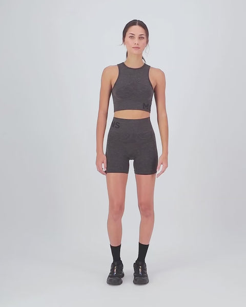 Women’s Solace Merino Seamless Tank — slim fit, breathable, quick‑drying, forged iron