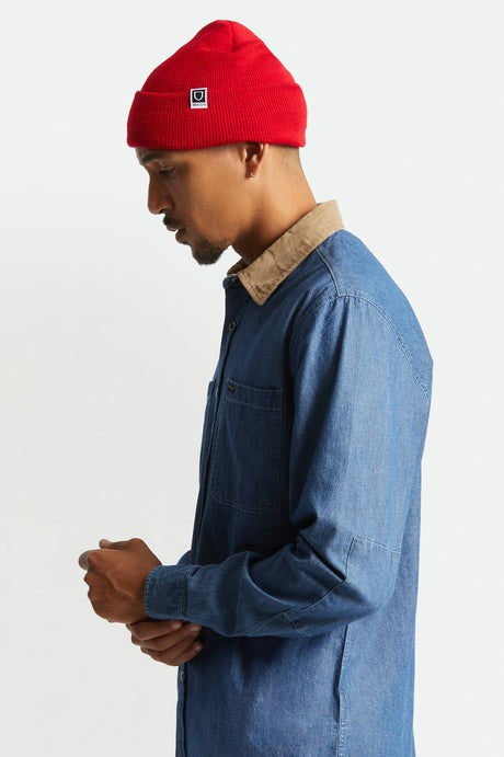 BRIXTON Harbour Beta Watch Cap Beanie Red