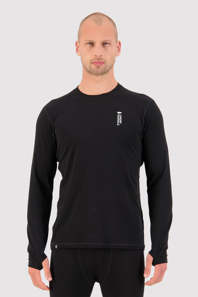MONS ROYALE Mens Cascade Merino Flex Ls Vlu Black