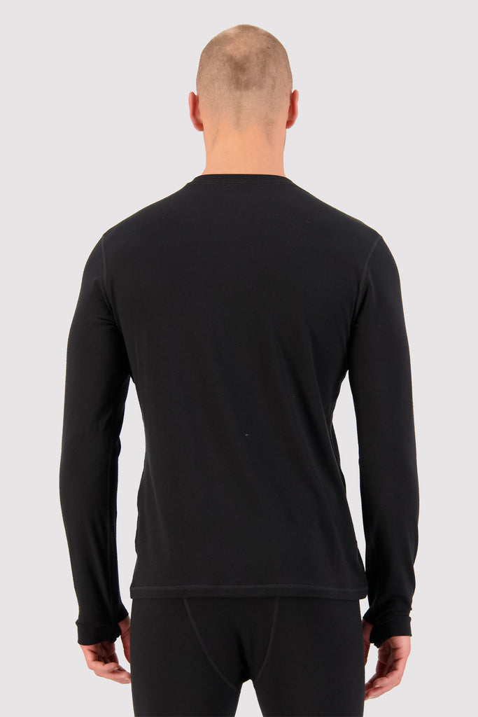 MONS ROYALE Mens Cascade Merino Flex Ls Vlu Black