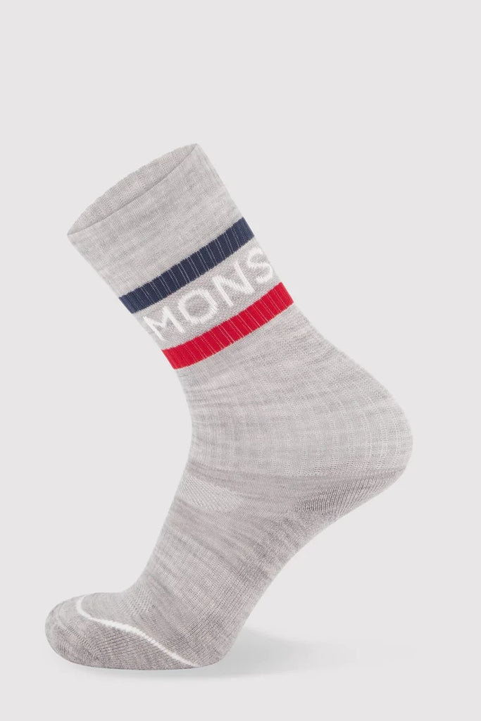 MONS ROYALE Unisex Signature Crew Sock College Grey