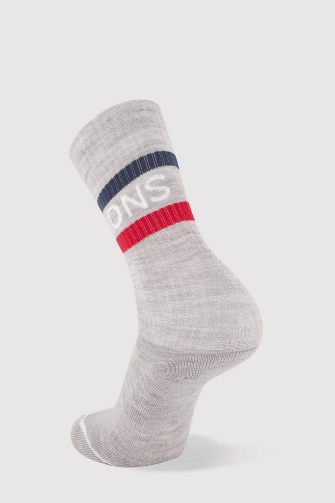 MONS ROYALE Unisex Signature Crew Sock College Grey