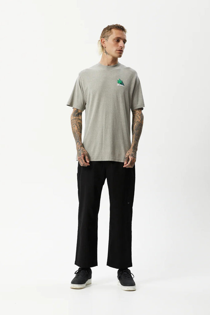 AFENDS Crops Retro Logo T Shirt Olive