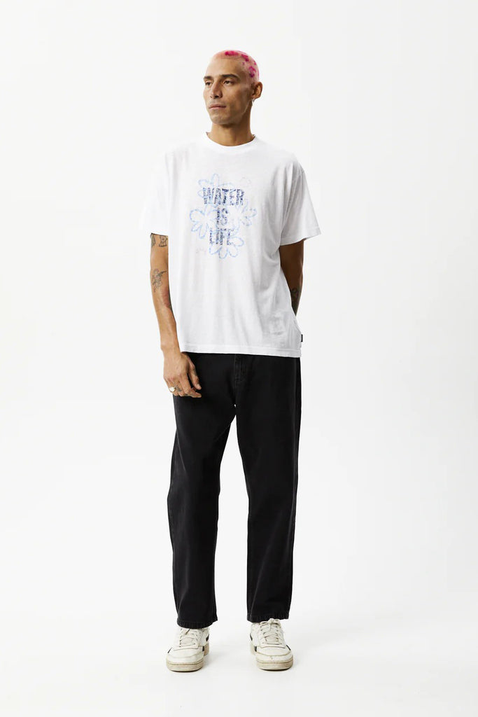 AFENDS Waterfall Boxy Graphic T Shirt White