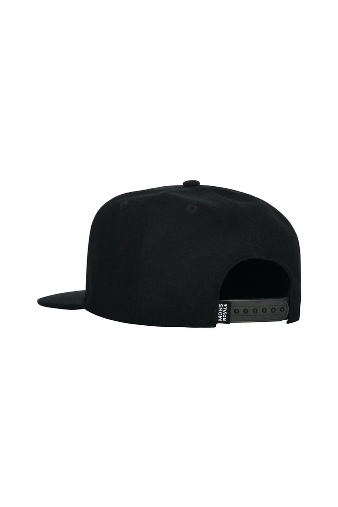MONS ROYALE Unisex Wool Connor Cap Black Back Angle