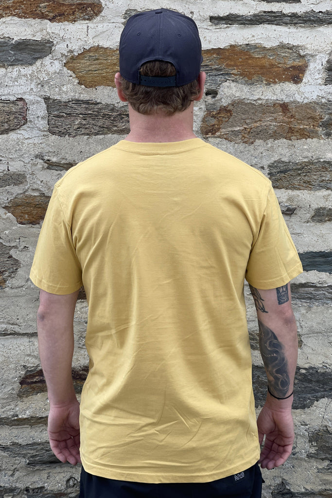 BASE Roys Peak Staple Tee Mens Mustard Black Back